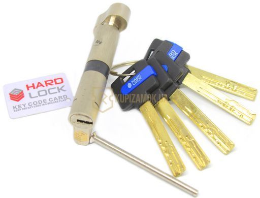 Дверний циліндр HardLock K-серія 80мм (35х45Т) Сатин (ключ-тумблер)