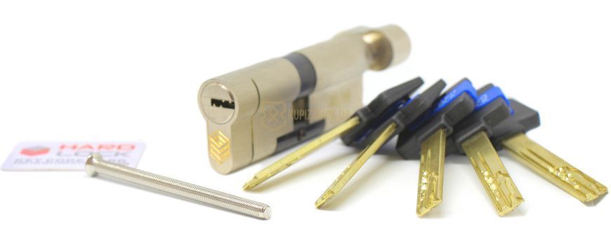Дверний циліндр HardLock K-серія 80мм (35х45Т) Сатин (ключ-тумблер)