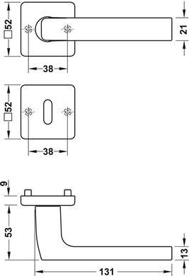 Комплект ручек Hoppe Dallas PC 3588621 нержавеющая сталь матовая F69