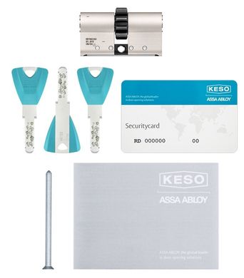 Дверний циліндр KESO DIN MOD KK B 8000 Ω2 60 NM 30x30 CGW 3KEY TR PETROL EXTRALONG 42,5mm 1832 BOX ключ - ключ