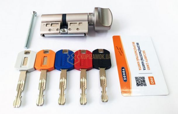 Дверний циліндр Tokoz PRO 300 60mm (30x30T) Матовий нікель (ключ-тумблер)