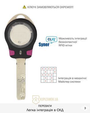 Дверной цилиндр Mul-t-lock Interactive+ 100mm (50ix50T) Никель-сатин (ключ-тумблер) CLIQ TO_SBM
