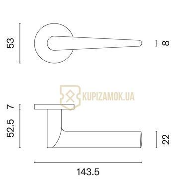 Дверна ручка APRILE Arnica R 7S AT чорний матовий BLACK (тонка розетка)