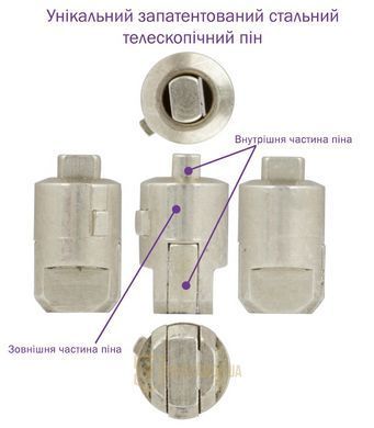 Дверной цилиндр Mul-t-lock ClassicPro HALF_K 40.5mm (31x9.5) Никель-сатин (односторонний-ключ)