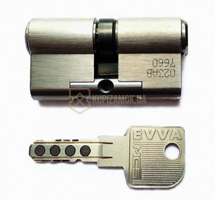 Дверний циліндр EVVA MCS DZ 62 мм (31/31) NI нікель
