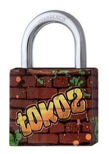 Замок навісний TOKOZ GRAFFITI 40 3KEY TK1 M R shackle 22мм 6,2мм