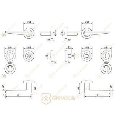Ручки дверные GAVROCHE PALLADIUM Z2 MBN/CP Графит/Хром