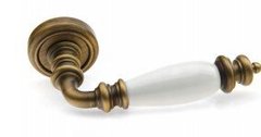Ручки дверні Fadex Siena Ceramic V B02 бронза матова / біла кераміка