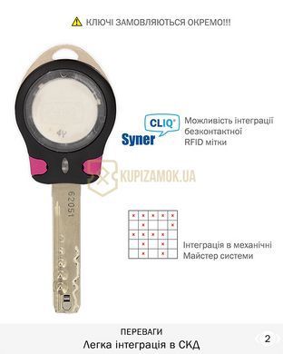 Дверний циліндр Mul-t-lock MT5+ 100mm (55ix45T) Нікель-сатин (ключ-тумблер) CLIQ TO_NST