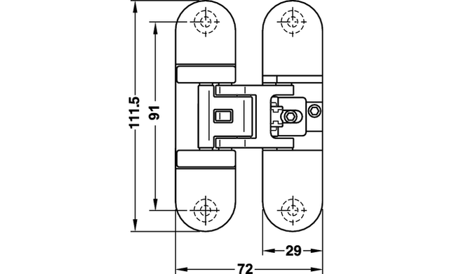 Скрытая петля Hafele K6700 хром матовый