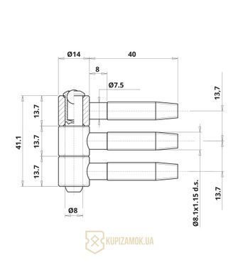 Петля трехштыревая наборная бихромат, d 14