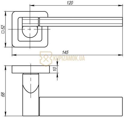 Ручки дверні Punto GALAXY QR GR / CP - 23 графит / хром