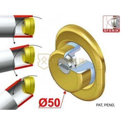 Броненакладка врізна DiSec BDS 16 SFERIK ROK Полірована латунь