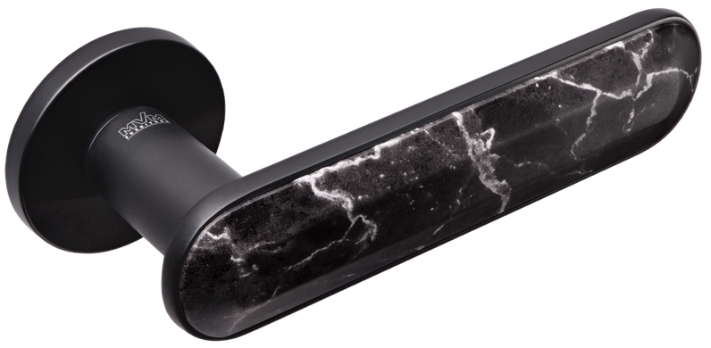 Ручки дверні на круглій розетці MVM MARMO Z - 1804 BLACK чорний