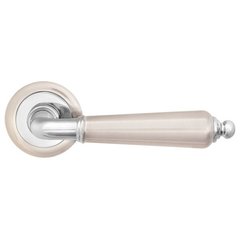 Ручки дверные на круглой розетке MVM Eris Z - 1221 SN / CP никель матовый / хром полированный