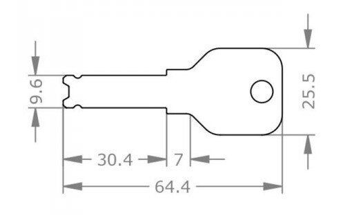 Дверний циліндр EVVA 4KS 31/31 KZS ATA NI нікель 3 ключа (ключ - шток)