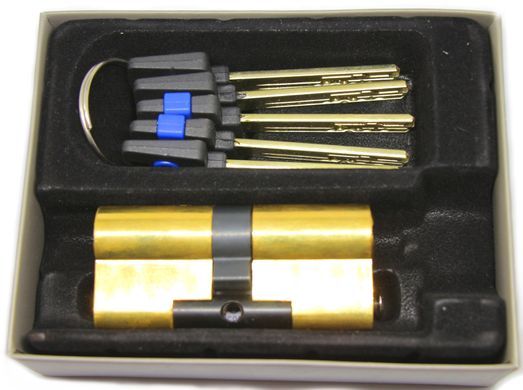 Дверной цилиндр HardLock K-серия 70мм (30х40) Золотой (ключ-ключ)